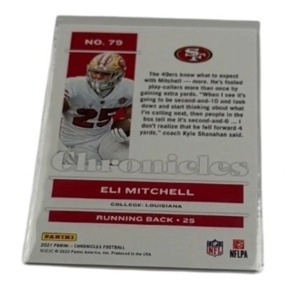 2021 Panini Chronicles Eli Mitchell Rookie Card RC #79 San Francisco 49ers NFL